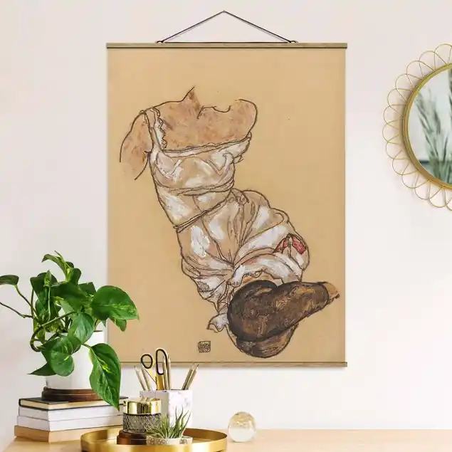 Heißes Angebot Egon Schiele - Weiblicher Torso in Unterwäsche