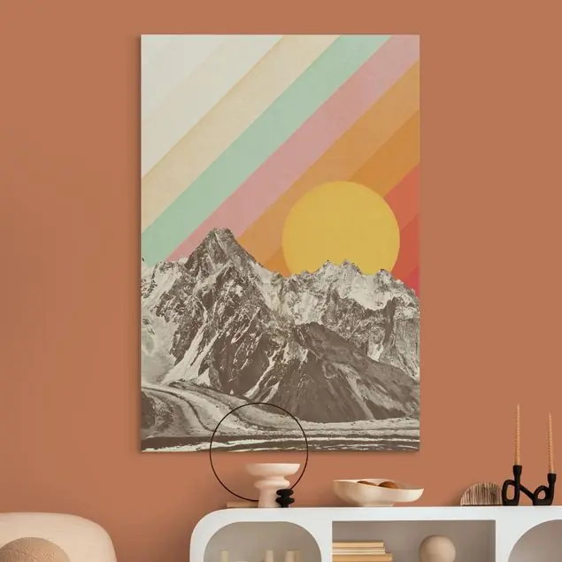 Berge mit buntem Himmel Rabatt