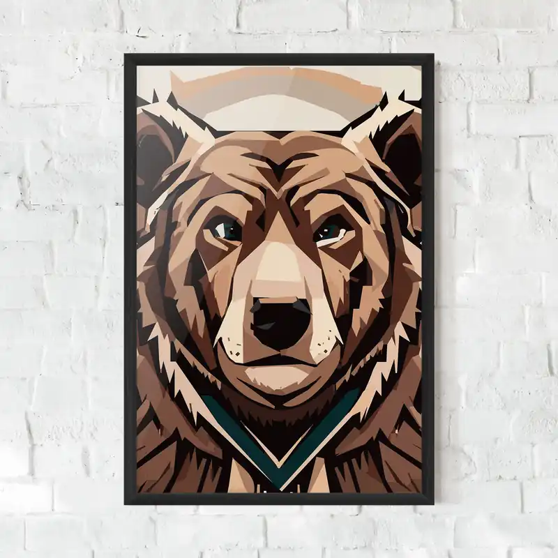 Markenprodukt Gerahmte Poster Grizzly Art
