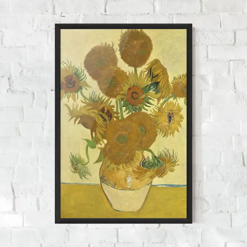 Schneller Versand Gerahmte Poster Sunflowers Vase Art