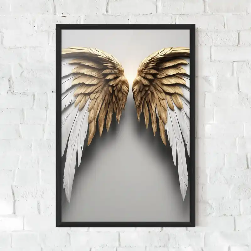 Gerahmte Poster Realistic Angel Wings Kostenloser Versand