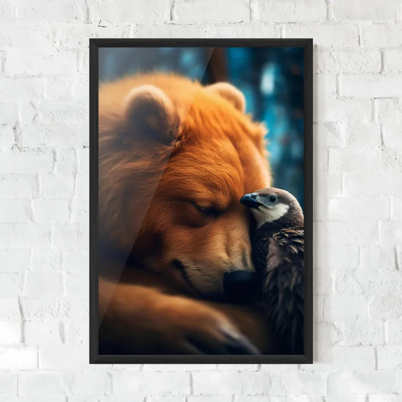 Aktuell Gerahmte Poster Bear With Eagle