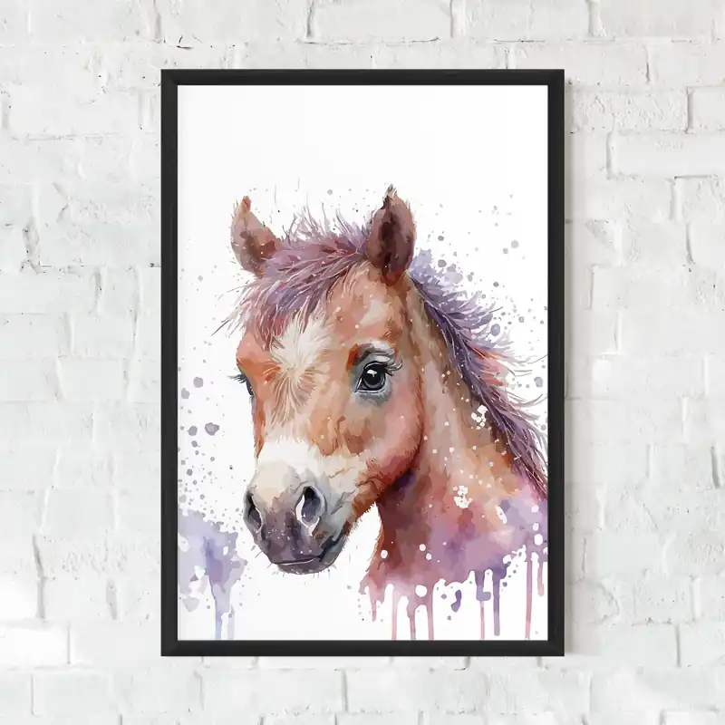 Meistverkauft Gerahmte Poster Watercolor Animal Horse