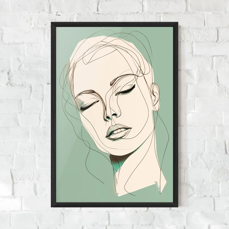 Gerahmte Poster Green White Face Direktkauf
