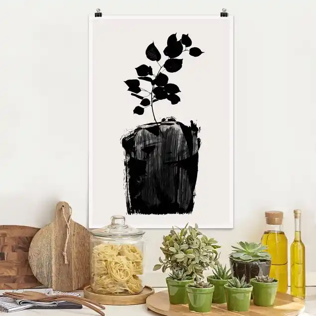 Saisonangebot Grafische Pflanzenwelt - Schwarze Blätter