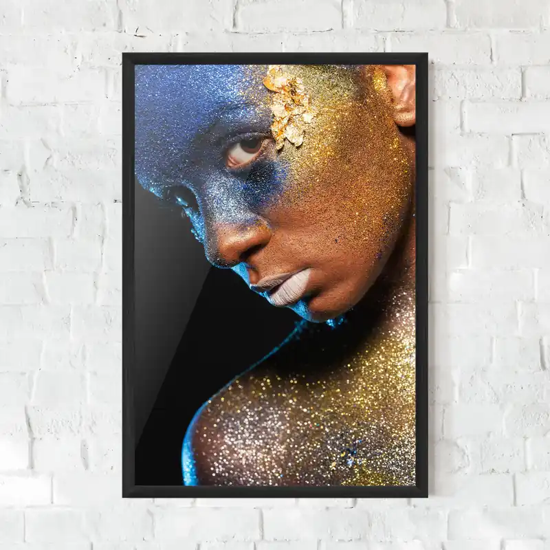 Top-Preis Gerahmte Poster Golden Blue Glitter