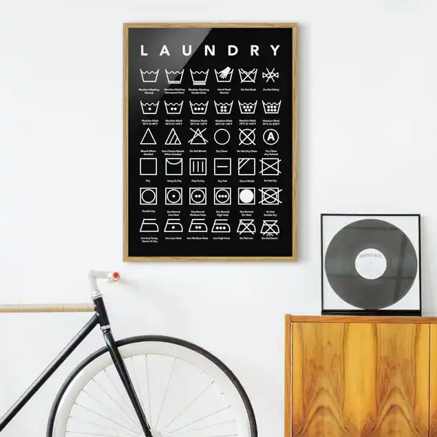 Highlight Laundry Symbole Schwarz-Weiß