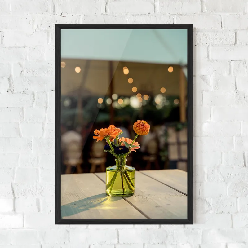 Abverkauf Gerahmte Poster Orange Flowers Vase