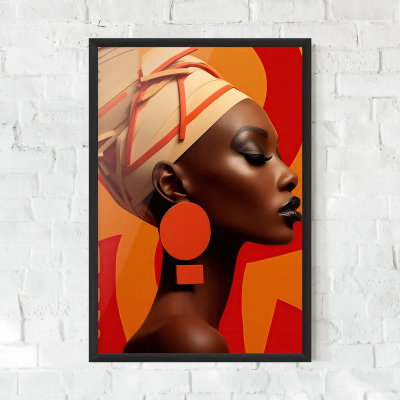 Super-Preis Gerahmte Poster Big Orange Earrings