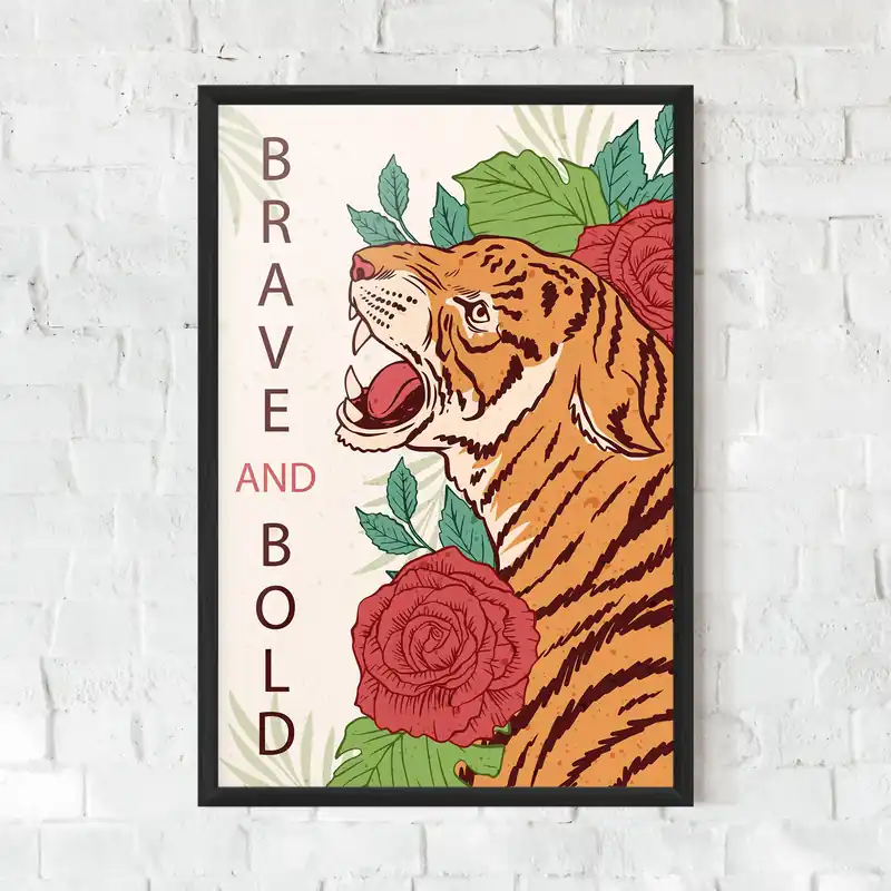 Gerahmte Poster Brave Tiger Angebot