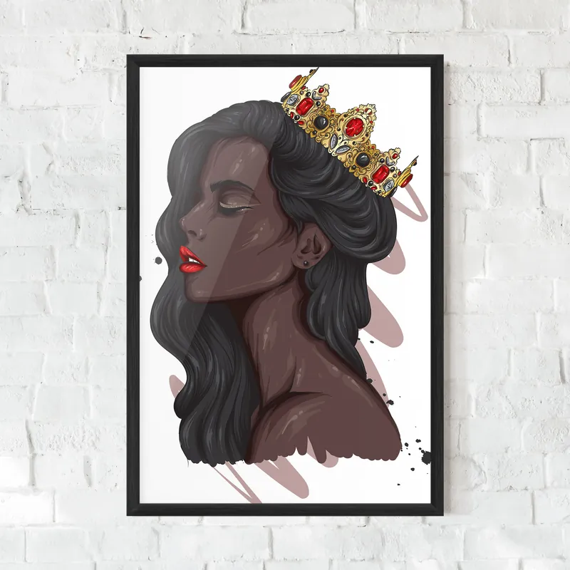 Gerahmte Poster Black Woman With Crown Bestpreis