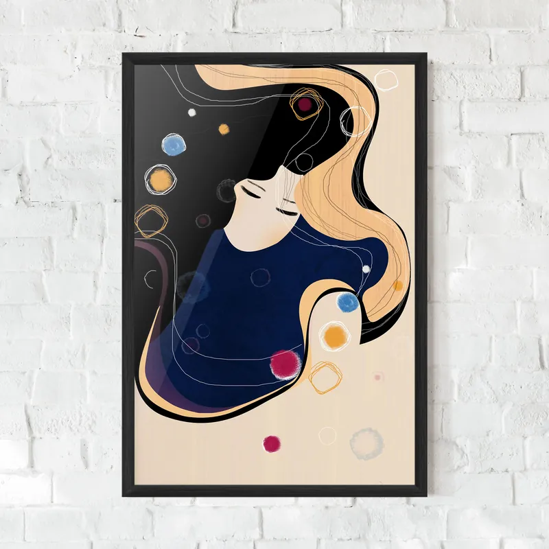 Gerahmte Poster Decorative Girl Painting Schnäppchen