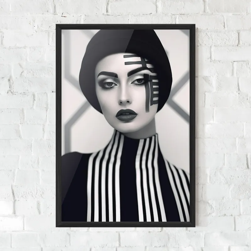 Kostenfreie Lieferung Gerahmte Poster White Lines Woman