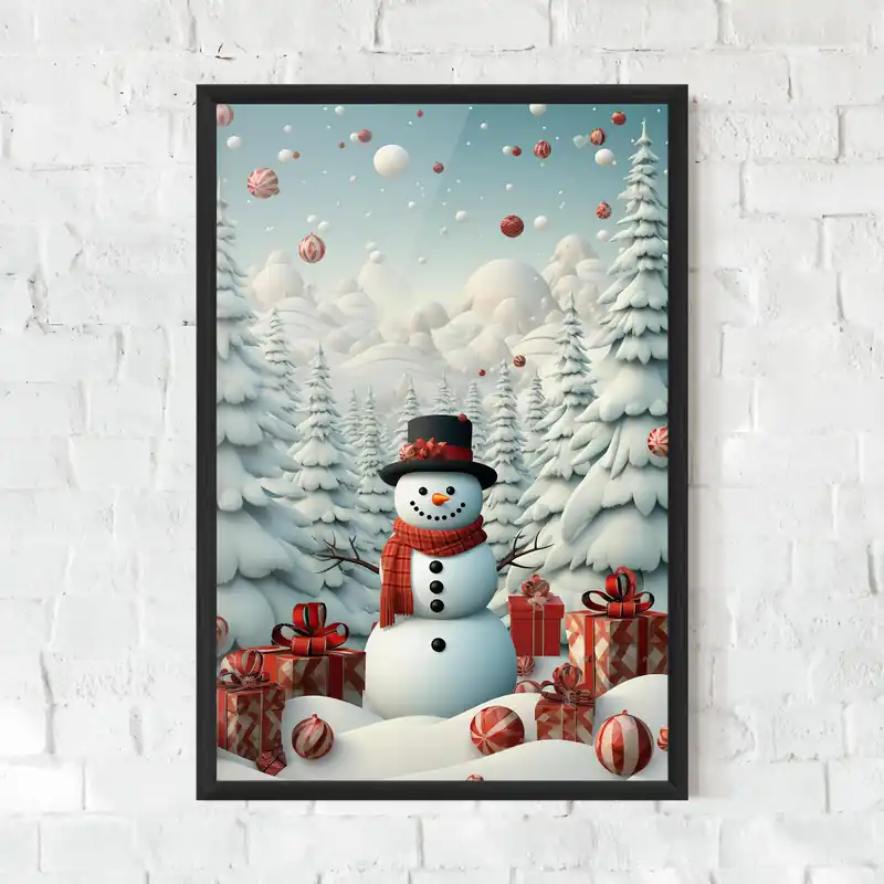 Sonderaktion Gerahmte Poster Snowman