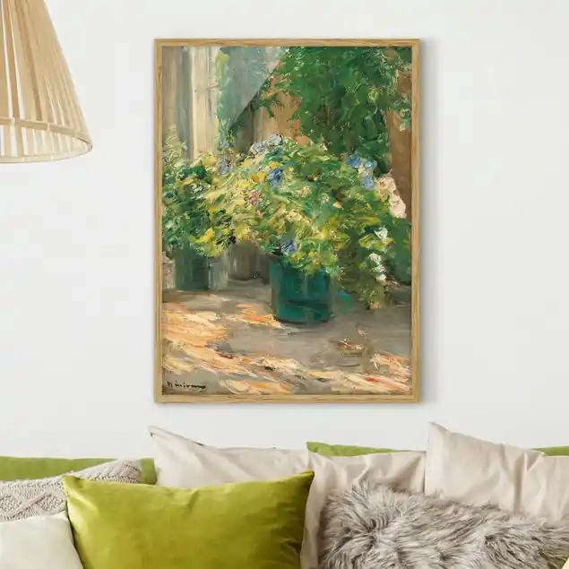 Max Liebermann - Blumentöpfe vor dem Haus Neu