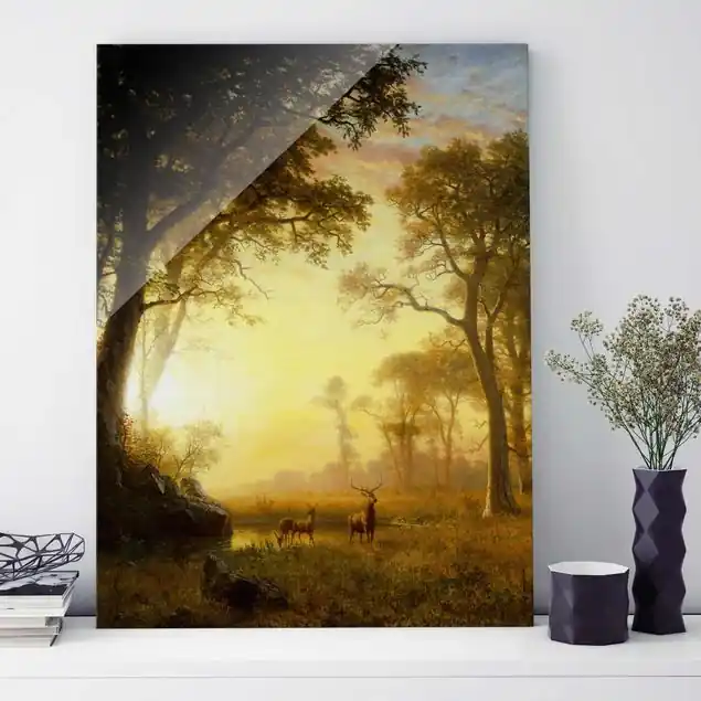Albert Bierstadt - Sonnenbeschienene Lichtung Neu