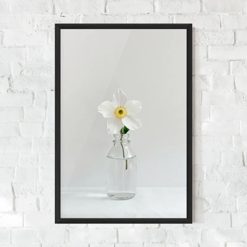 Abverkauf Gerahmte Poster White Yellow Vase
