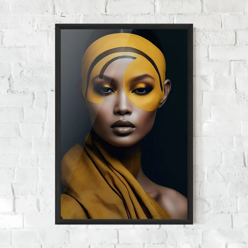 Gerahmte Poster Yellow Face Woman Aktuell
