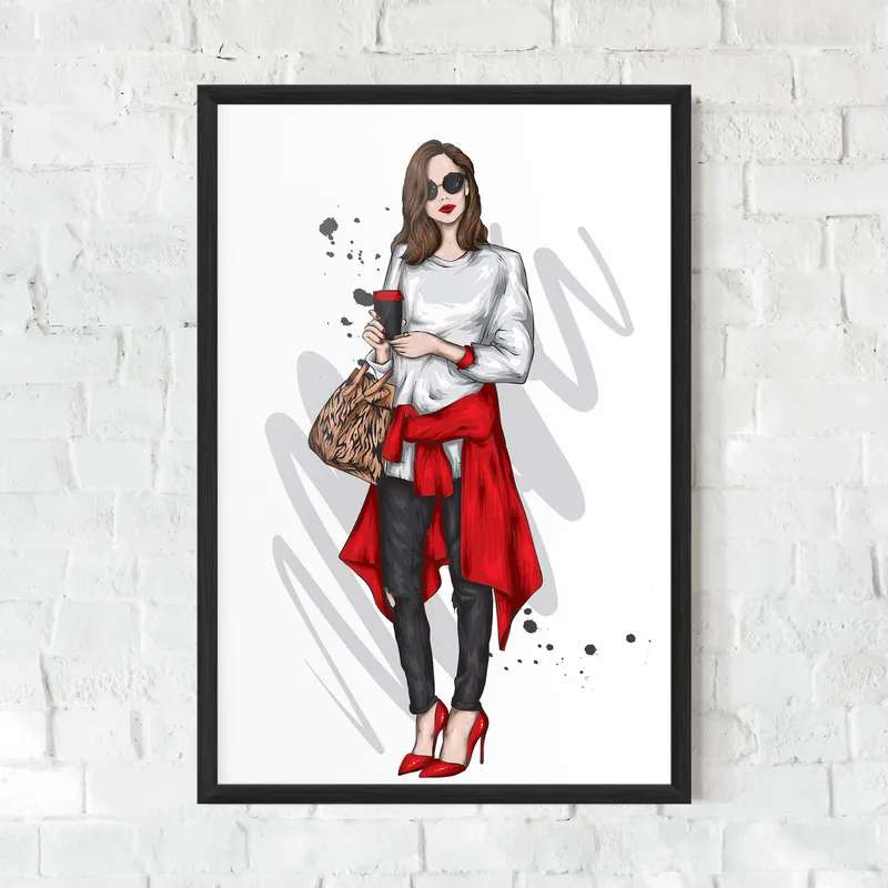 Gerahmte Poster White Blouse Woman Top-Angebot