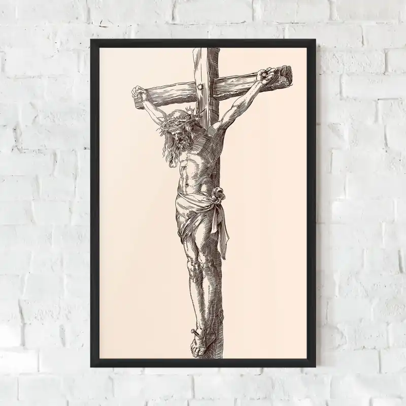 Gerahmte Poster Brown Cross Jesus Sichere Zahlung