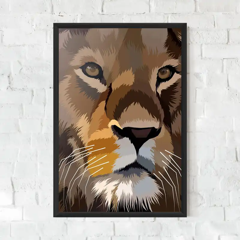 Neue Kollektion Gerahmte Poster Cute Lion Art
