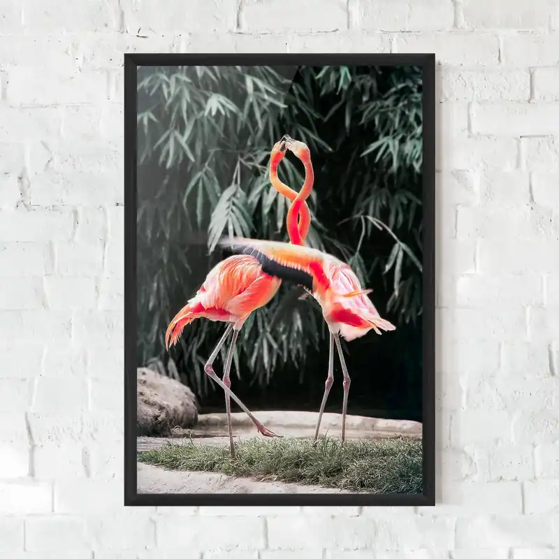 Mega-Angebot Gerahmte Poster Flamingo Love
