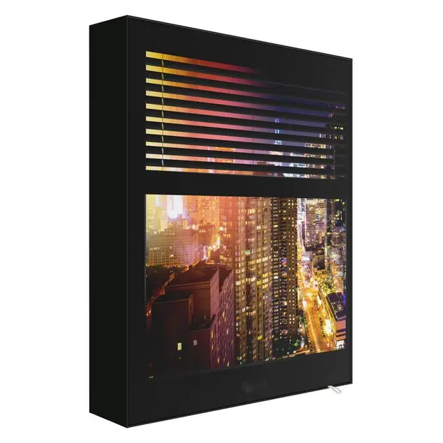 Fensterblick Jalousie - Manhattan bei Nacht Echt