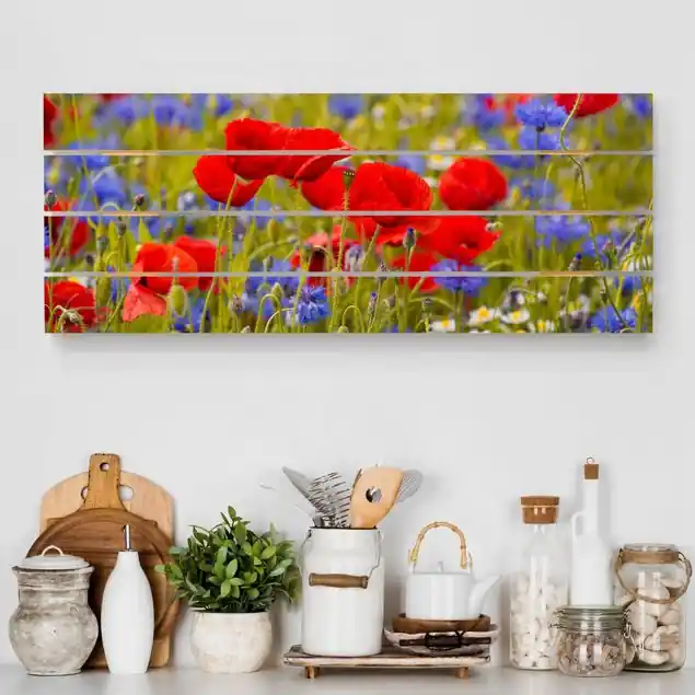 Sommerwiese mit Mohn und Kornblumen Aktuell