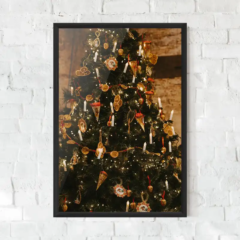 Schneller Versand Gerahmte Poster Orange Christmas Decor