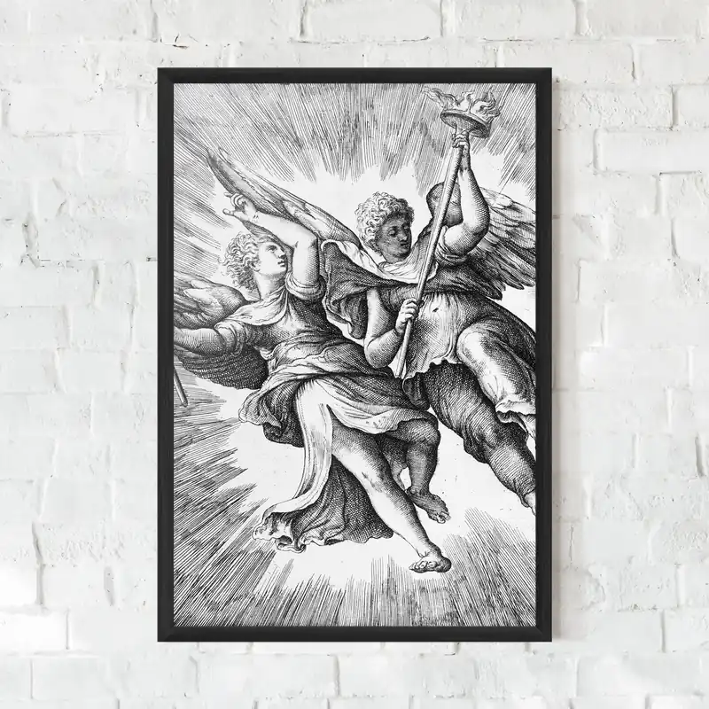 Gerahmte Poster Hand Drawn Angels Online Kaufen