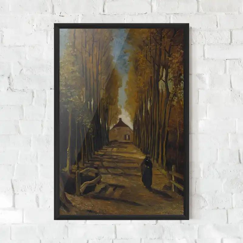 Gerahmte Poster Avenue Of Poplars Autumn Preiswert