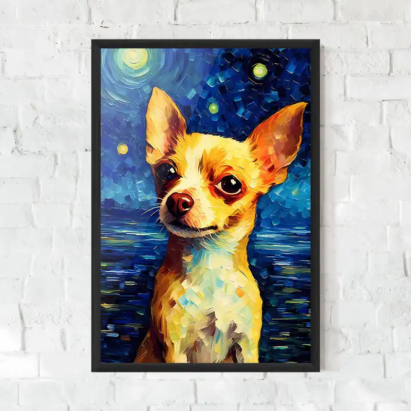 Gerahmte Poster Chihuahua Van Gogh Bestseller