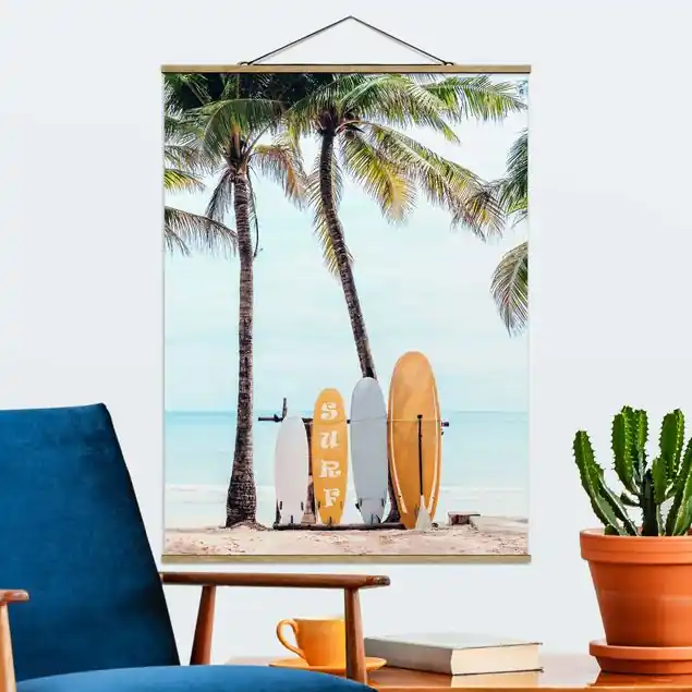 Preiswert Gelbe Surfboards unter Palmen
