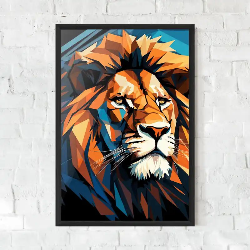 Schneller Versand Gerahmte Poster Orange White Lion