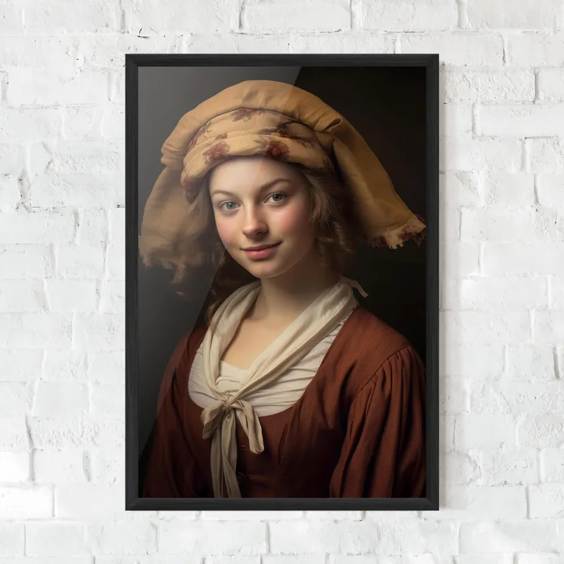 Gerahmte Poster Young Vintage Woman Billig