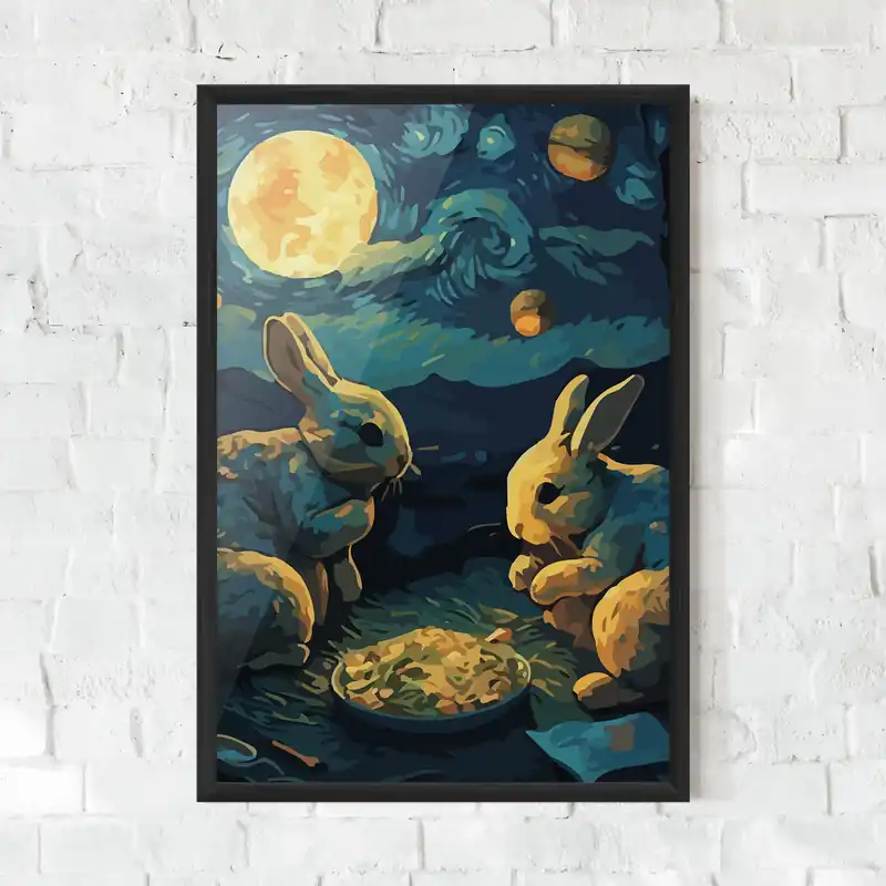 Gerahmte Poster Rabbit Painting Kostenfreie Lieferung