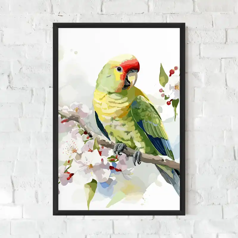 Gerahmte Poster Red Head Parrot Top-Angebot