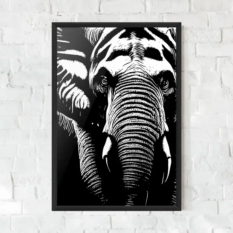 Gerahmte Poster Head Elephant Kostenfreie Lieferung