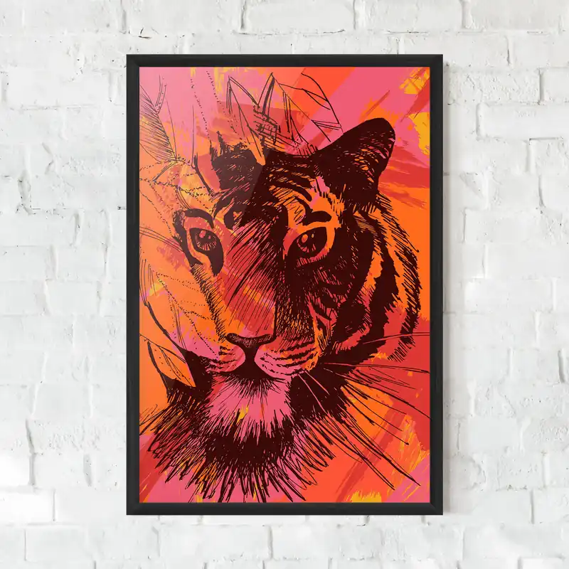 Gerahmte Poster Orange Red Tiger Sonderangebot