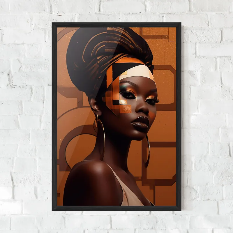 Schneller Versand Gerahmte Poster Interesting African Makeup