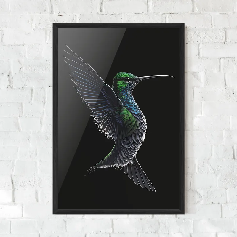 Geprüft Gerahmte Poster Hummingbird Flying