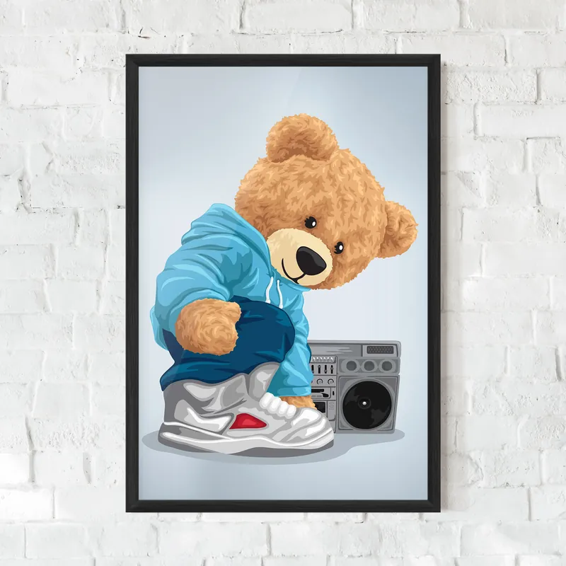 Gerahmte Poster Blue Dressed Bear Solange Der Vorrat Reicht