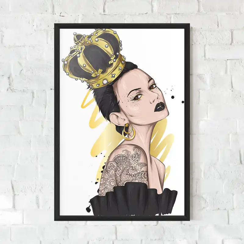 Nur Für Kurze Zeit Gerahmte Poster Black Hair Crown