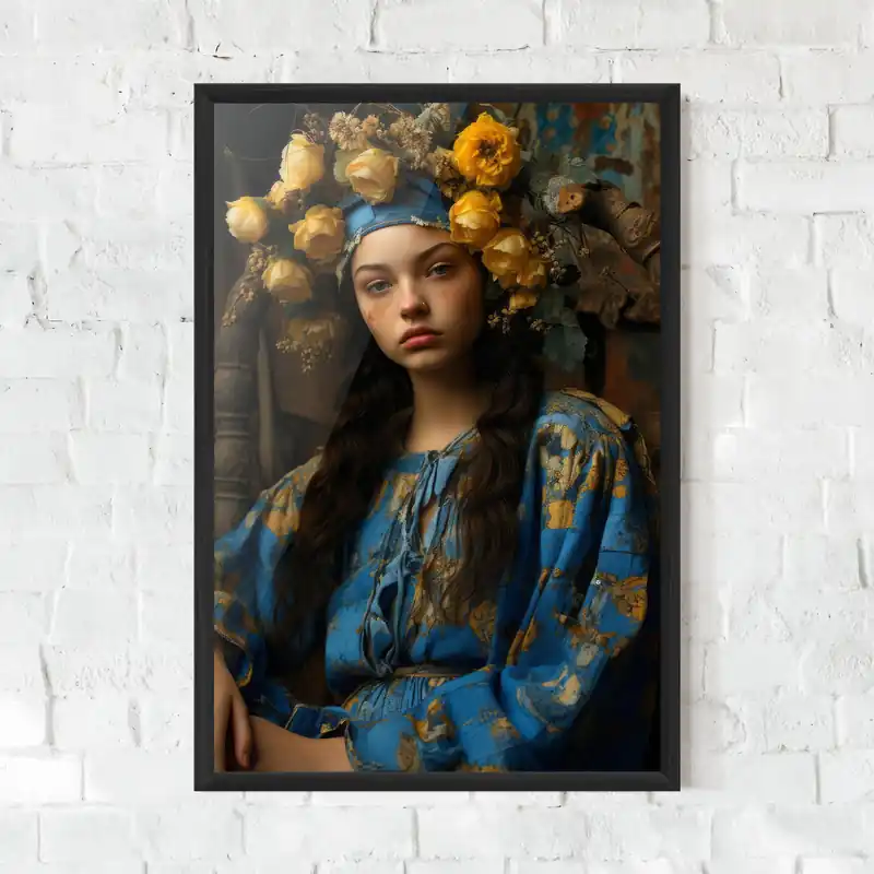 Sale Gerahmte Poster Yellow Rose Dress