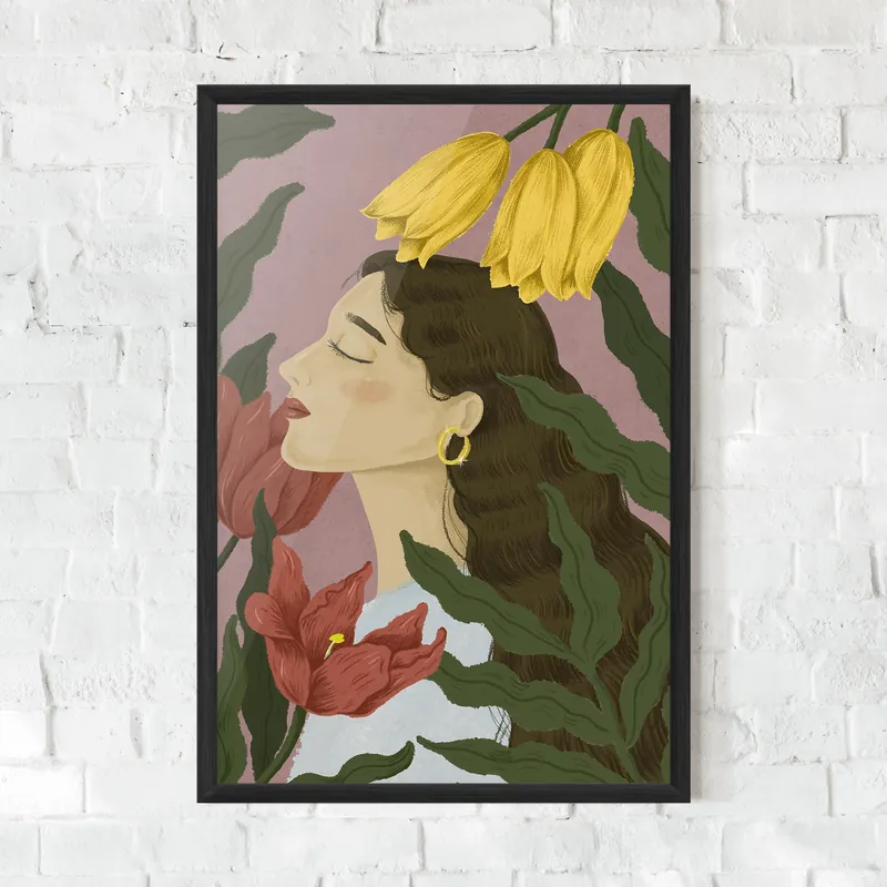 Beliebt Gerahmte Poster Tulip Pretty Girl
