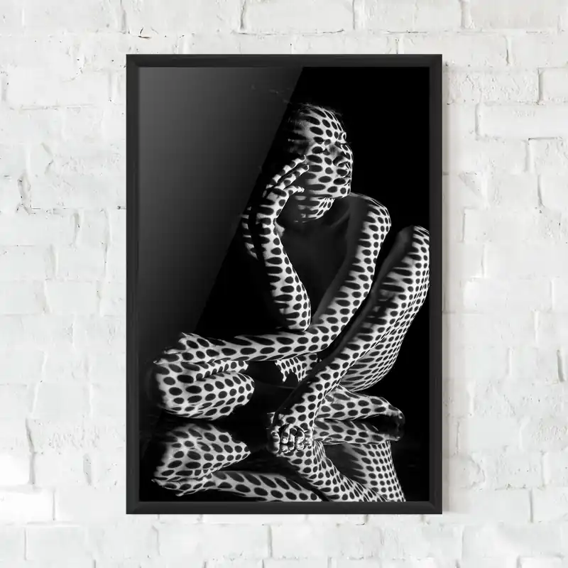 Neue Ware Gerahmte Poster Black White Pattern Woman