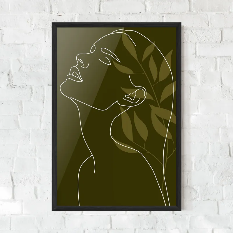 Garantierte Lieferung Gerahmte Poster Nature Girl Line