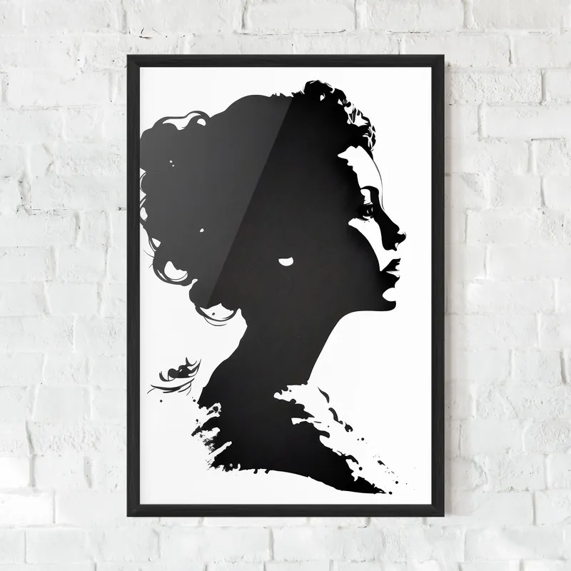 Direkt Vom Hersteller Gerahmte Poster Ponytail Girl Shilouette