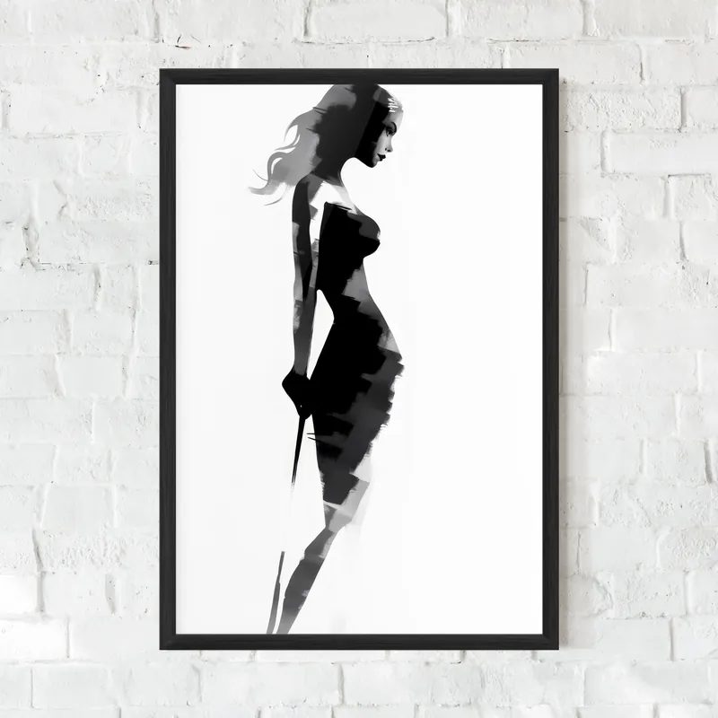 Gerahmte Poster Brush Contour Drawing Nur Für Kurze Zeit
