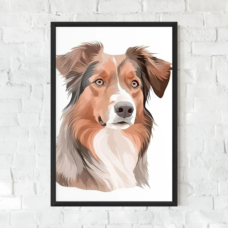Gerahmte Poster Watercolor Dog Art Top-Preis